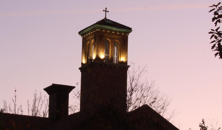 WLC bell tower at sunset